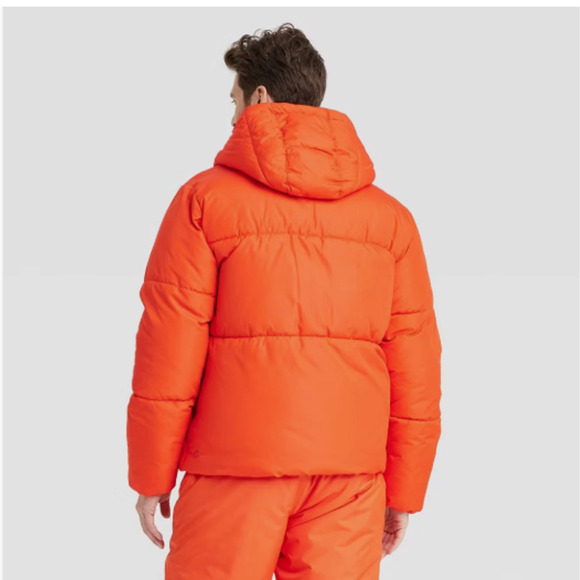 NWT Men's Heavy Puffer Jacket - All in Motion Red Orange X-Large NWT Reg $68 - Picture 2 of 12